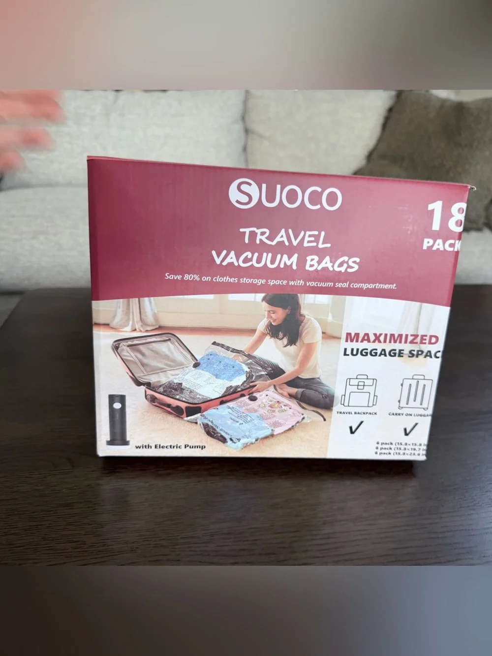 Brand New 18 Pack Travel Vacuum Bags with Electric Pump - Space-Saving Storage
